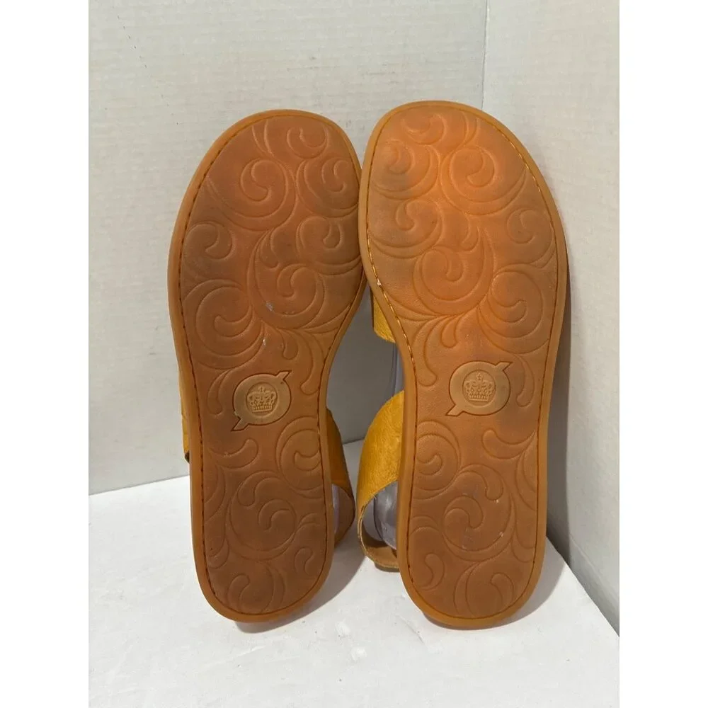 Born Women's Inlet Comfort Sandals leather flats slingback color yellow size 10 - Picture 5 of 6